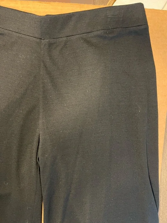 Eileen Fisher Pants Pull On Wool Black Wide Leg Size Large - Picture 3 of 10